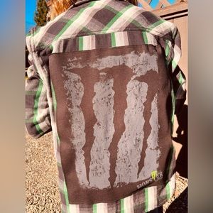 Monster Energy Upcycled Flannel